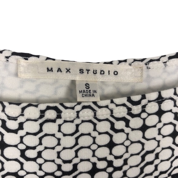 Max Studio Black & Cream Bateau Neck Shift Dress Size Small - Picture 10 of 12